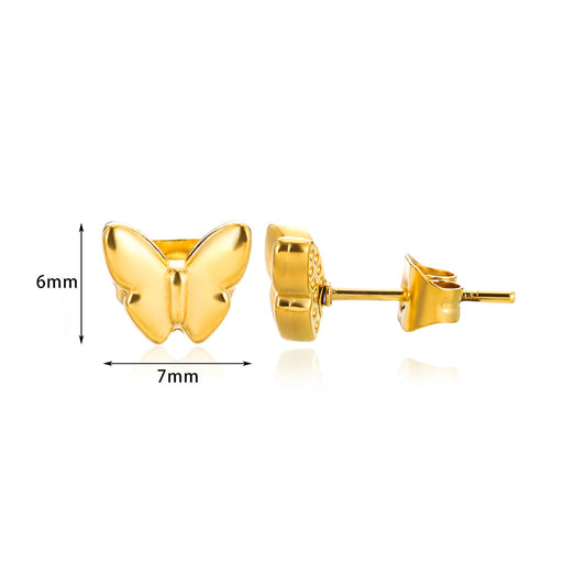 Aretes inox chapado 465