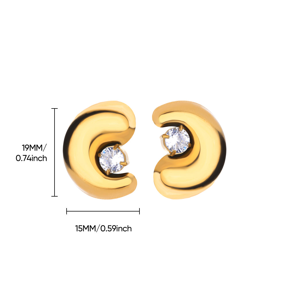 Aretes inox chapado 42