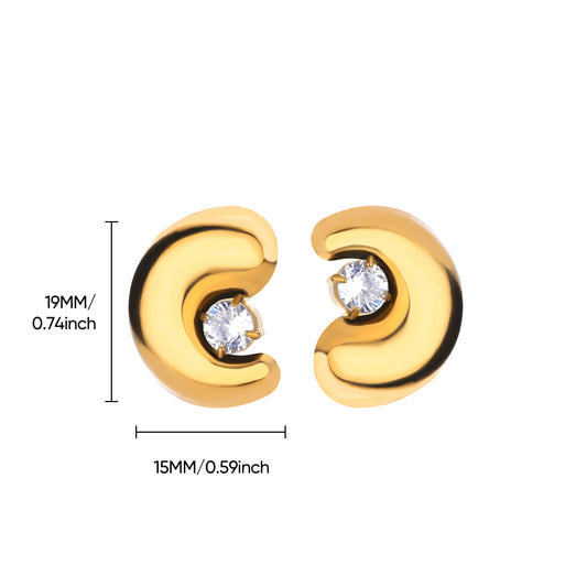 Aretes inox chapado 42