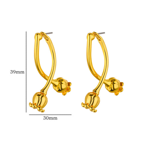 Aretes inox chapado 439