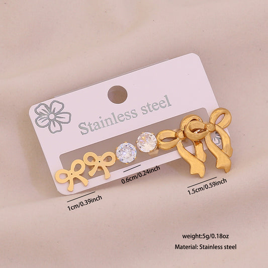Aretes inox chapado 142