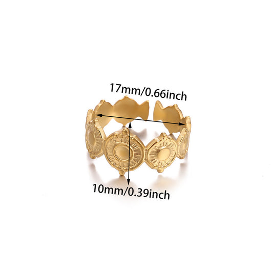 Anillo inox chapado 17