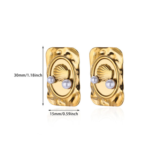 Aretes inox chapado 34