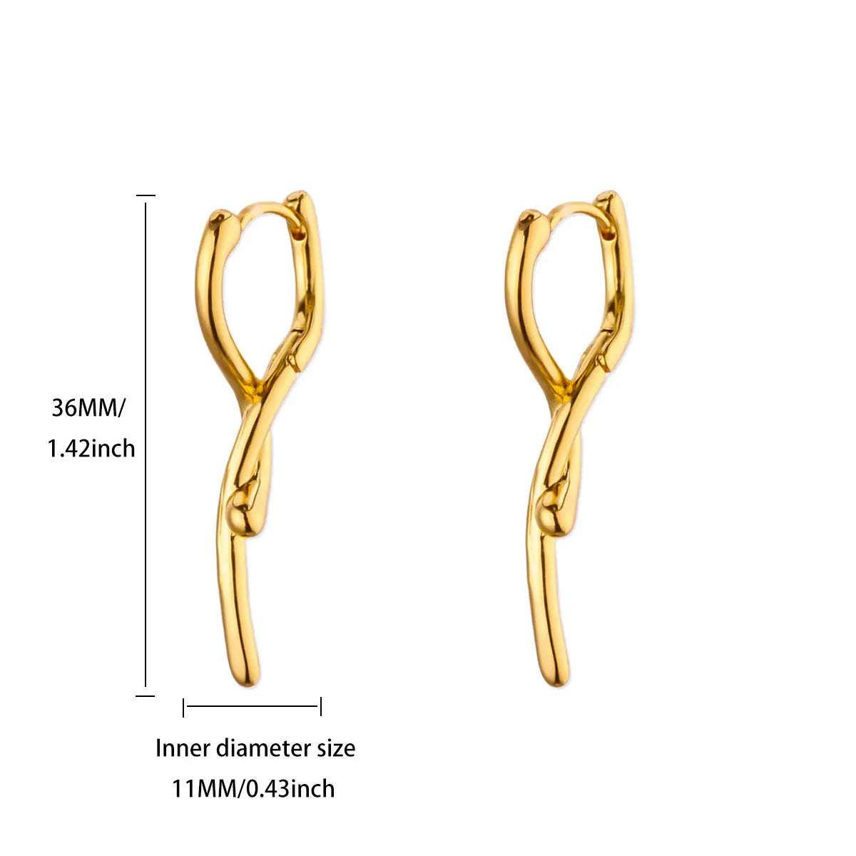 Aretes inox chapado 128