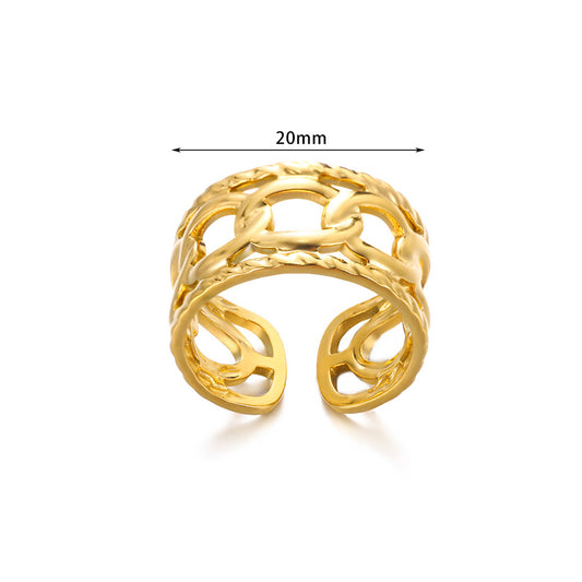 Anillo inox chapado 15