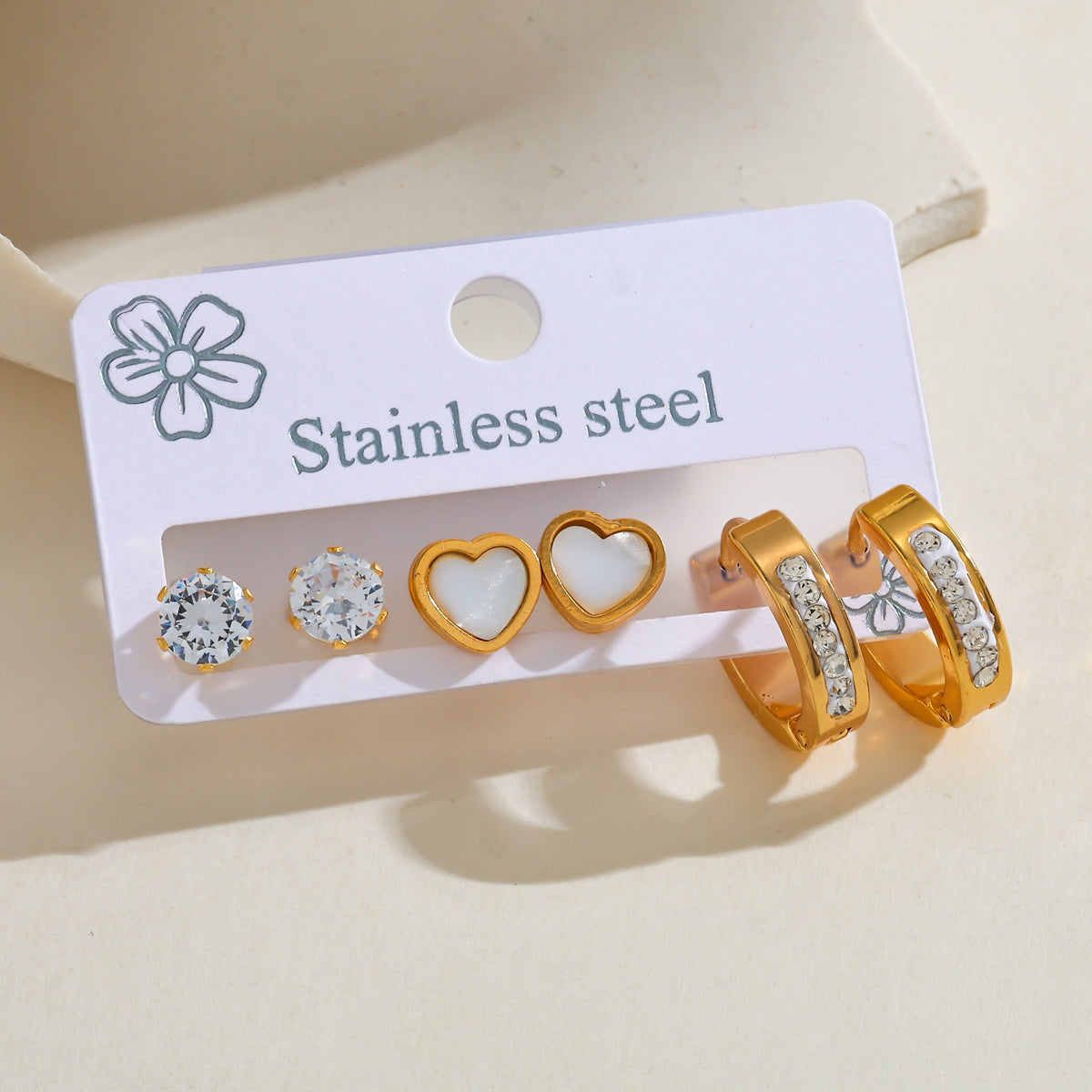 Aretes inox chapado 227