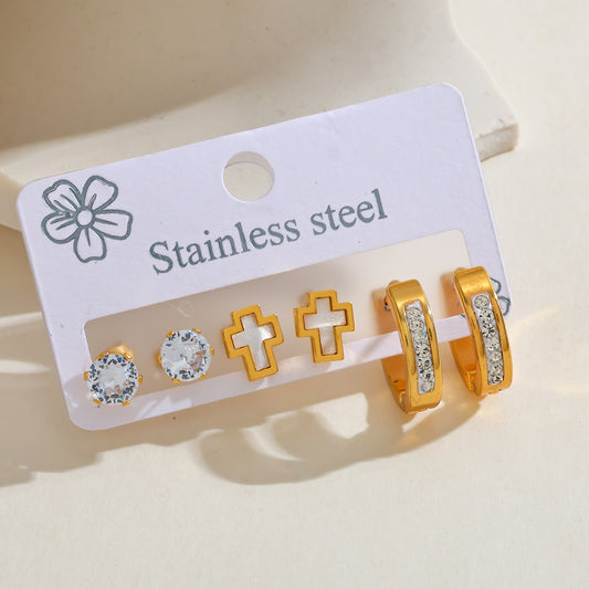 Aretes inox chapado 228