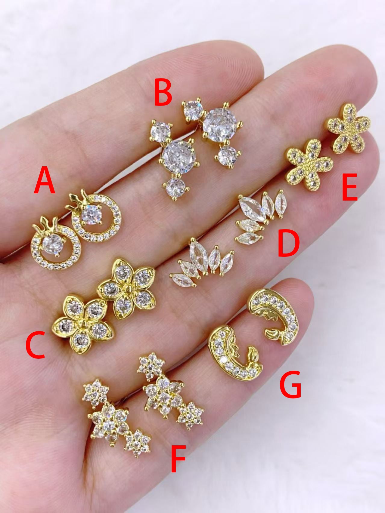 aretes inox, chapado 1009 -G