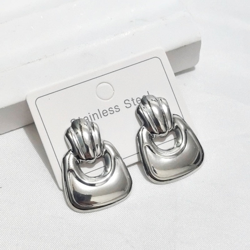 Aretes inox chapado 407