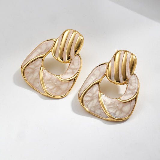 Aretes inox chapado 167