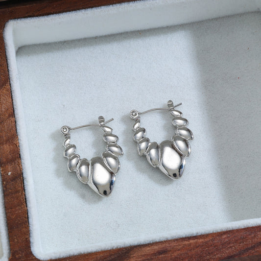 Aretes inox chapado 9