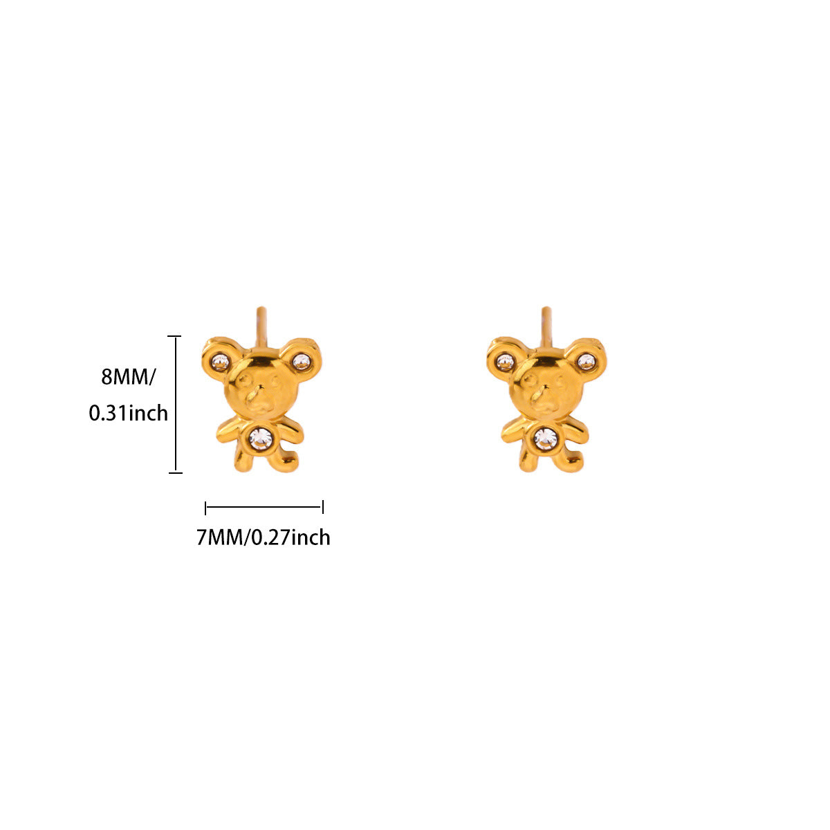 Aretes inox chapado 443