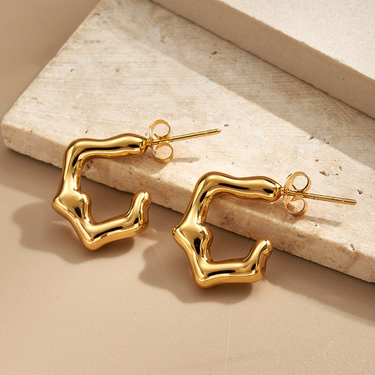 Aretes inox chapado 84