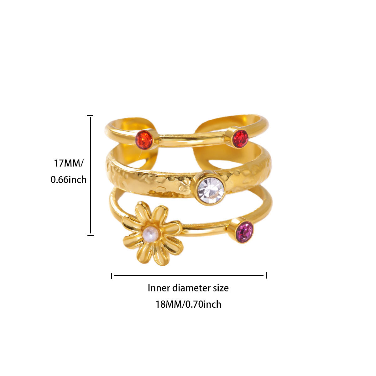 Anillos inox chapado 193