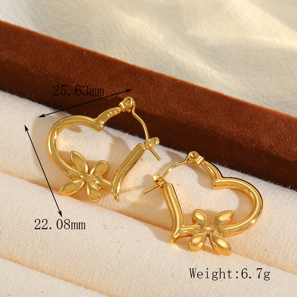 Aretes inox, chapado 92