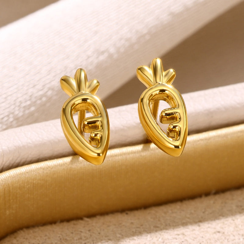 Aretes inox chapado 34