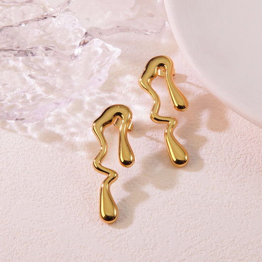Aretes inox chapado 21