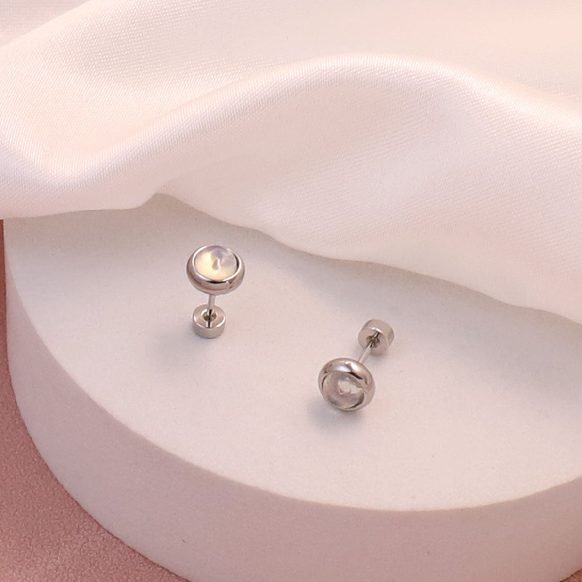 Aretes inox, chapado 118