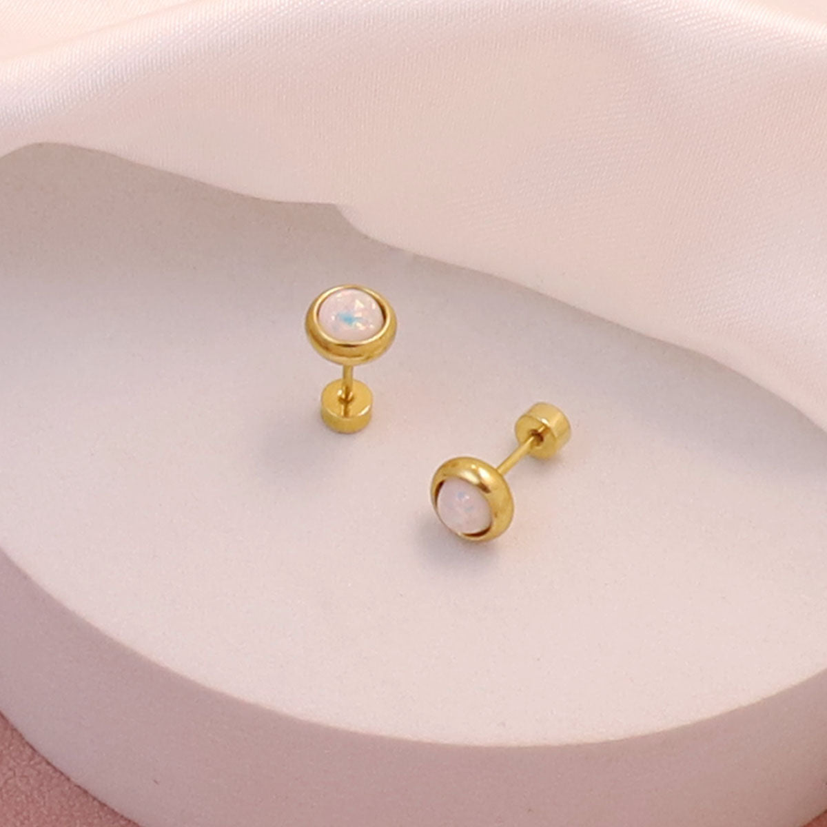 Aretes inox, chapado 119