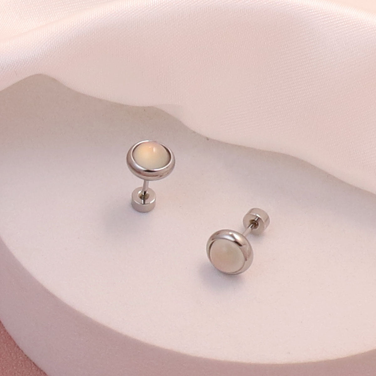 Aretes inox, chapado 118