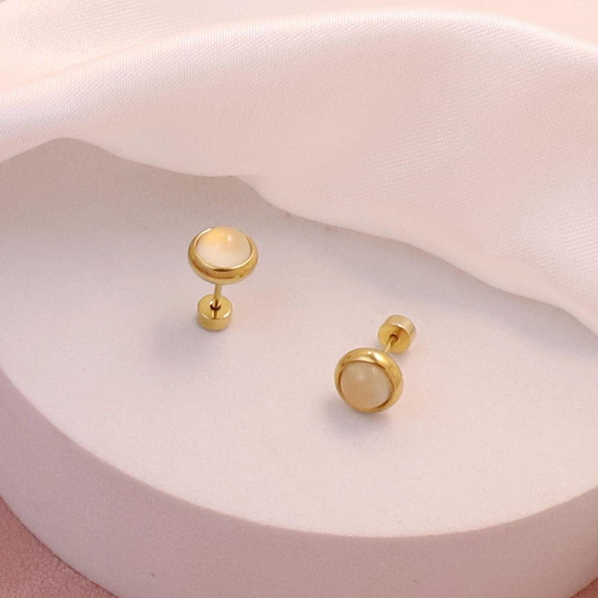 Aretes inox, chapado 119
