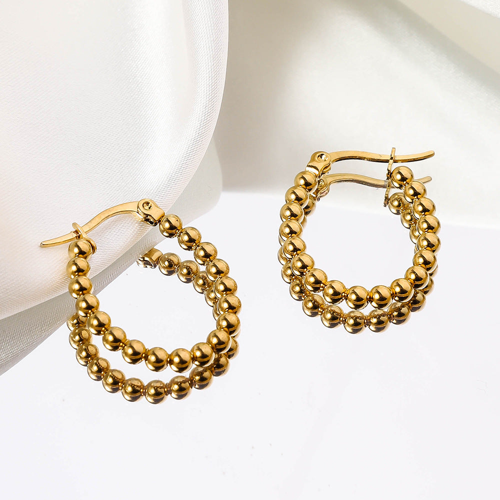 Aretes inox, chapado 164