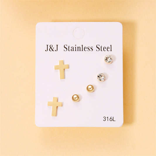 Aretes inox chapado 39