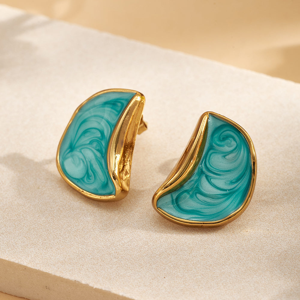 Aretes inox chapado 376