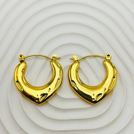 Aretes inox chapado 107