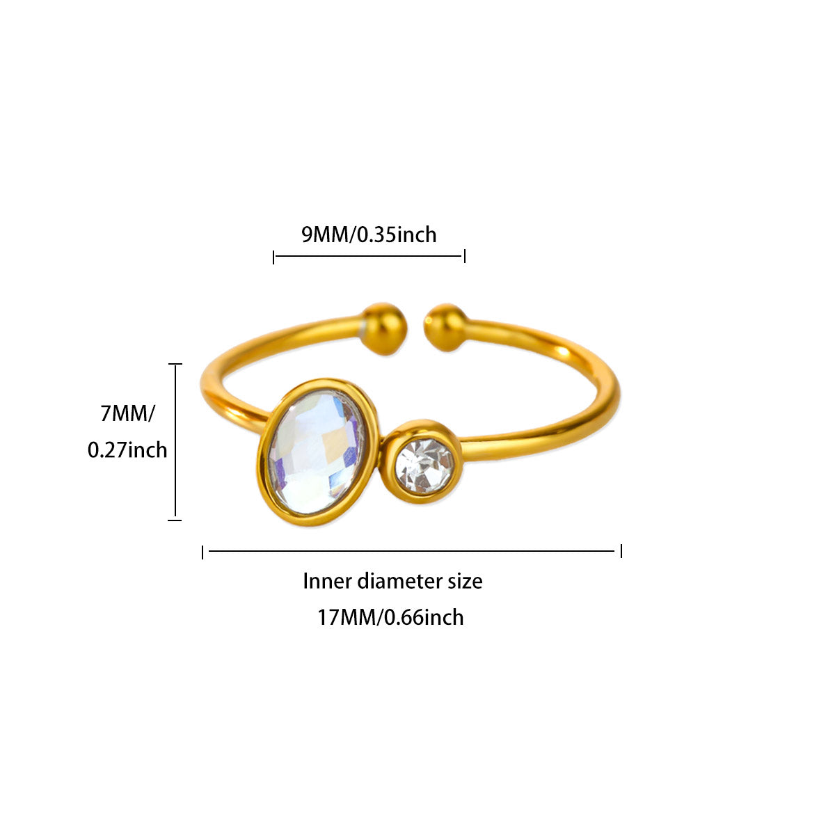 Anillos inox chapado 245