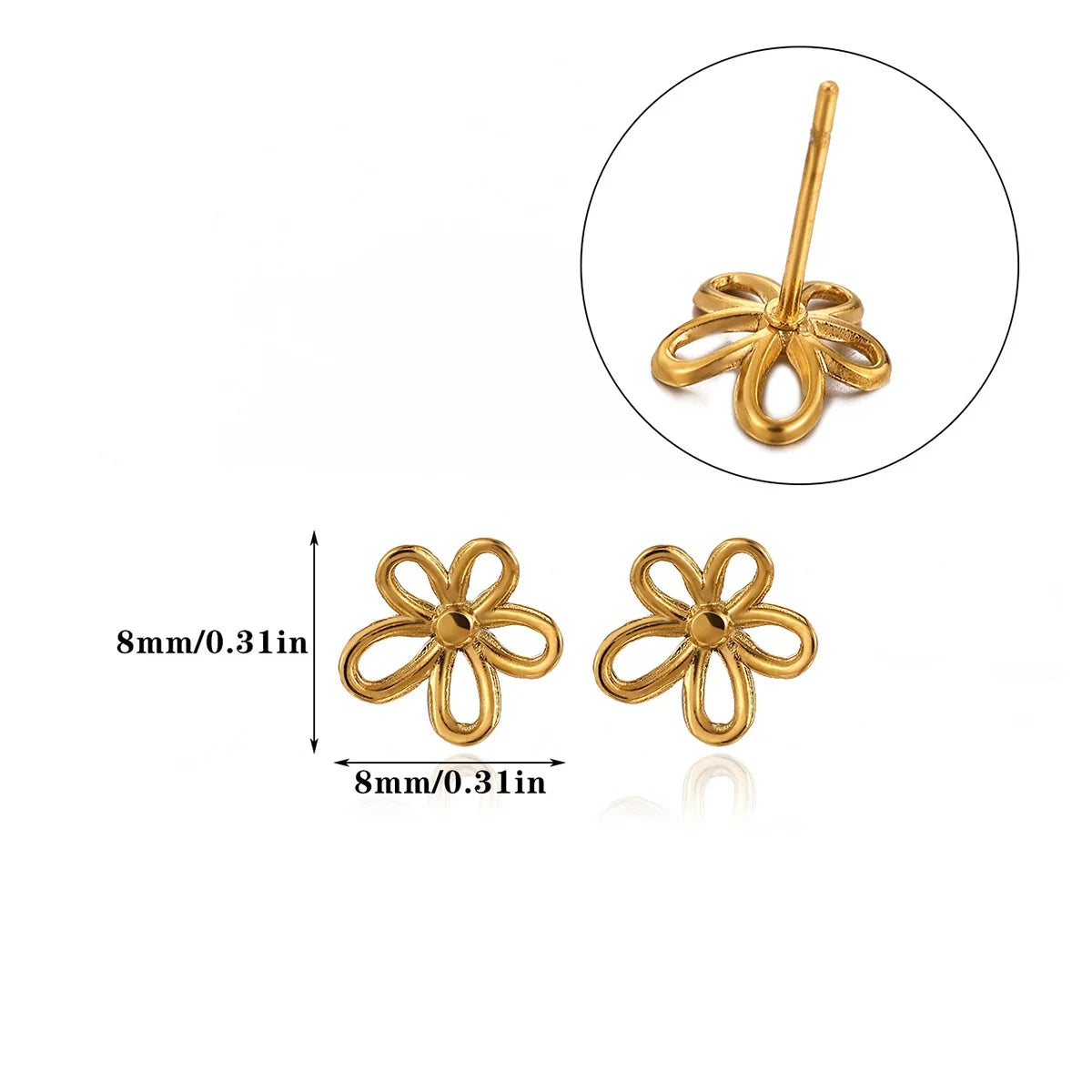 Aretes inox chapado 446