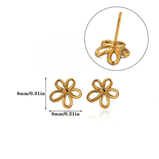 Aretes inox chapado 569
