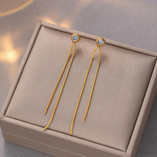 Aretes inox chapado 577