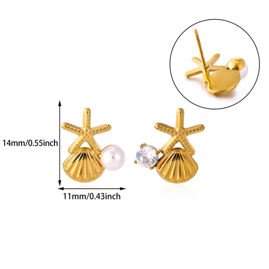Aretes inox chapado 573