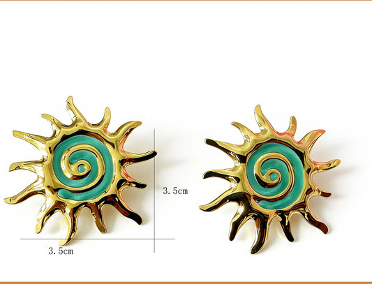 Aretes inox chapado 383