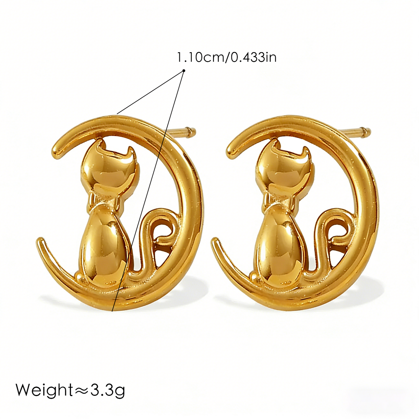 Aretes inox chapado 451