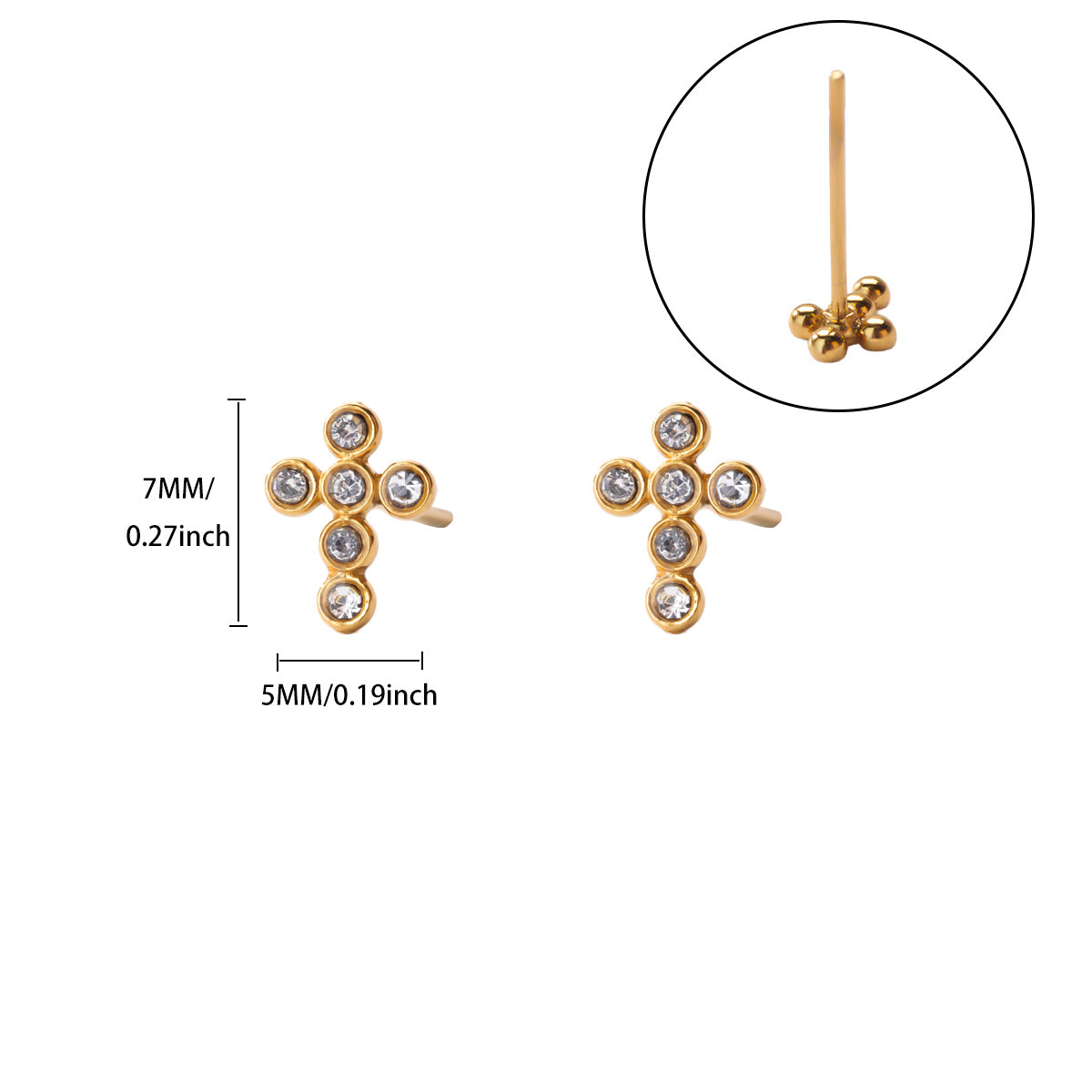 Aretes inox chapado 453