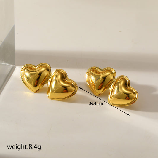 Aretes inox chapado 319