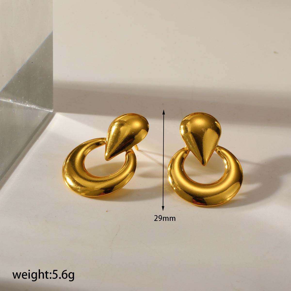 Aretes inox chapado 455