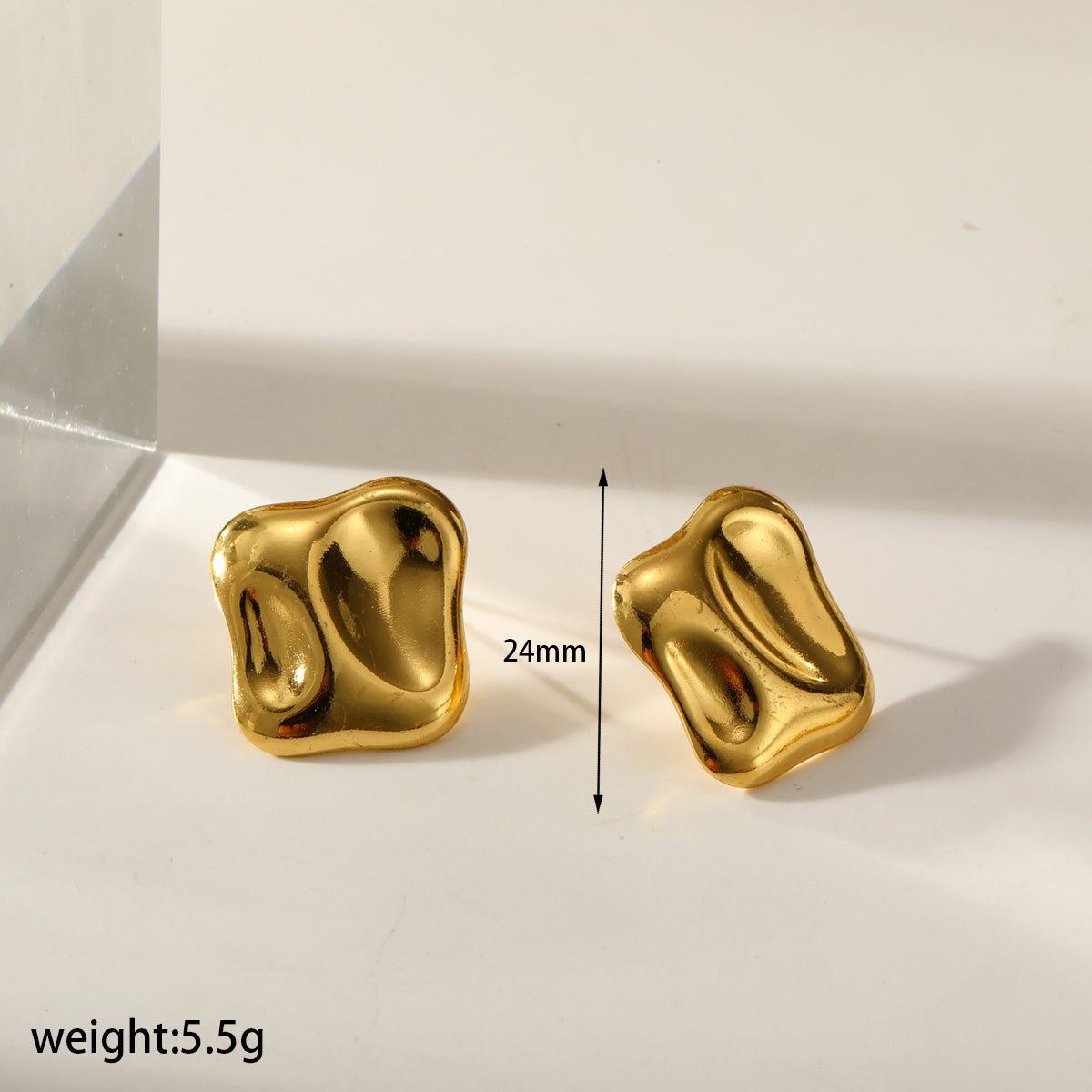Aretes inox chapado 419