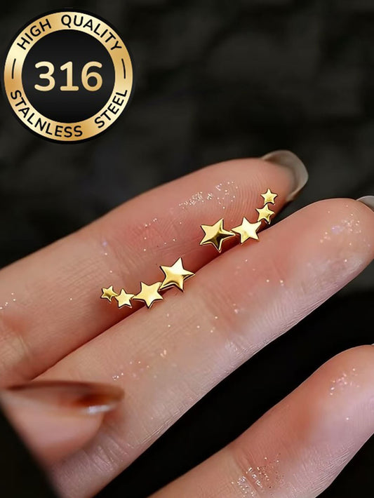 Aretes inox chapado 511
