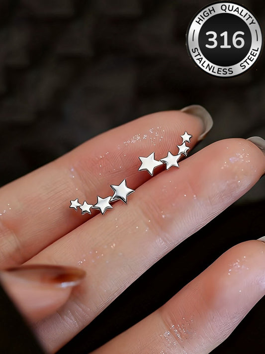 Aretes inox chapado 512