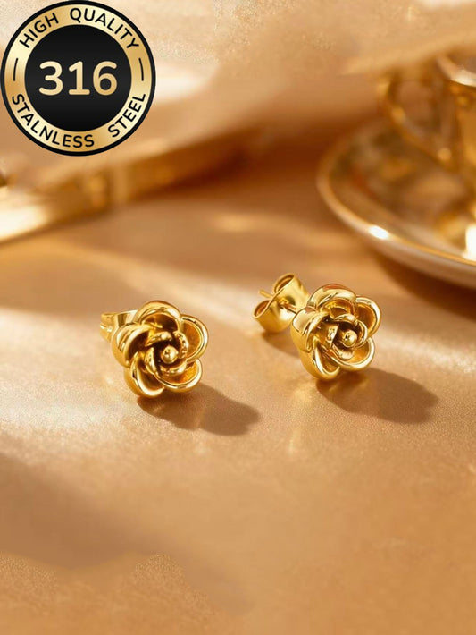 Aretes inox chapado 513