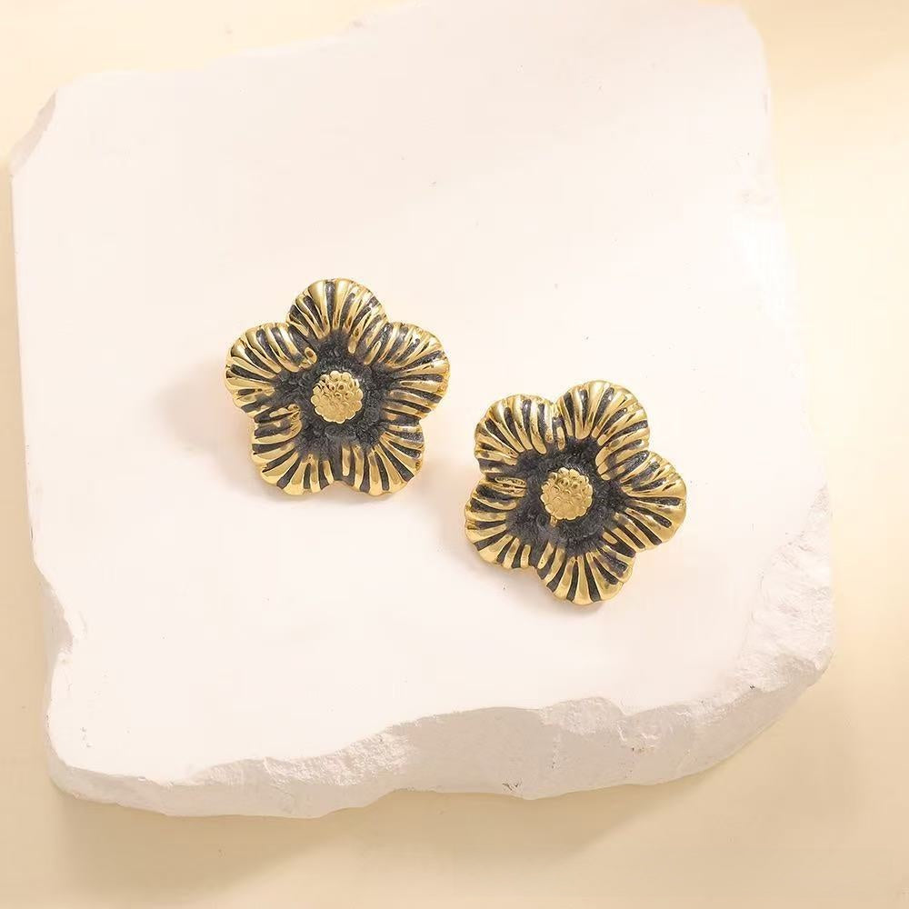 Aretes inox chapado 334