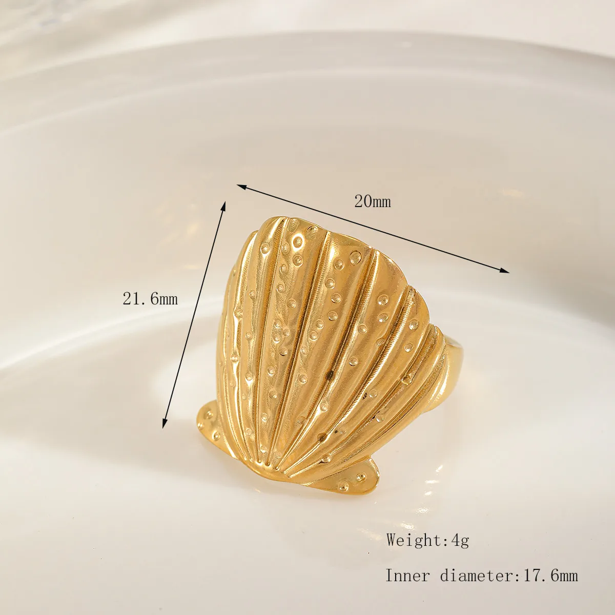 Anillo inox, chapado 22