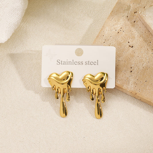 Aretes inox, chapado 74