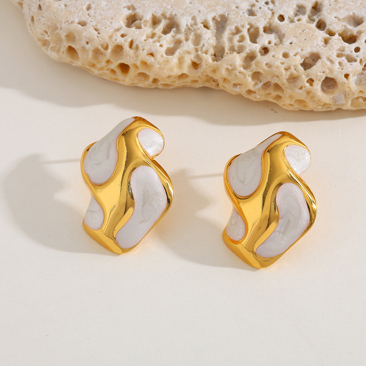 Aretes inox chapado 49