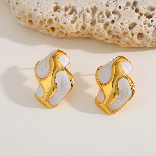 Aretes inox chapado 49