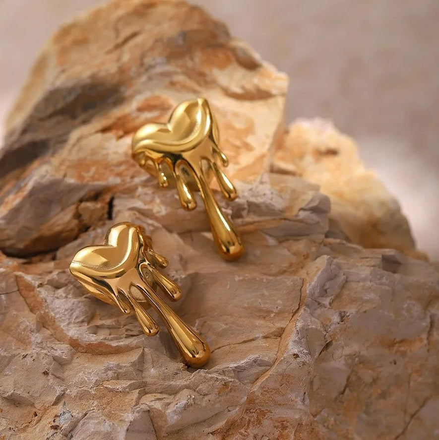 Aretes inox, chapado 74