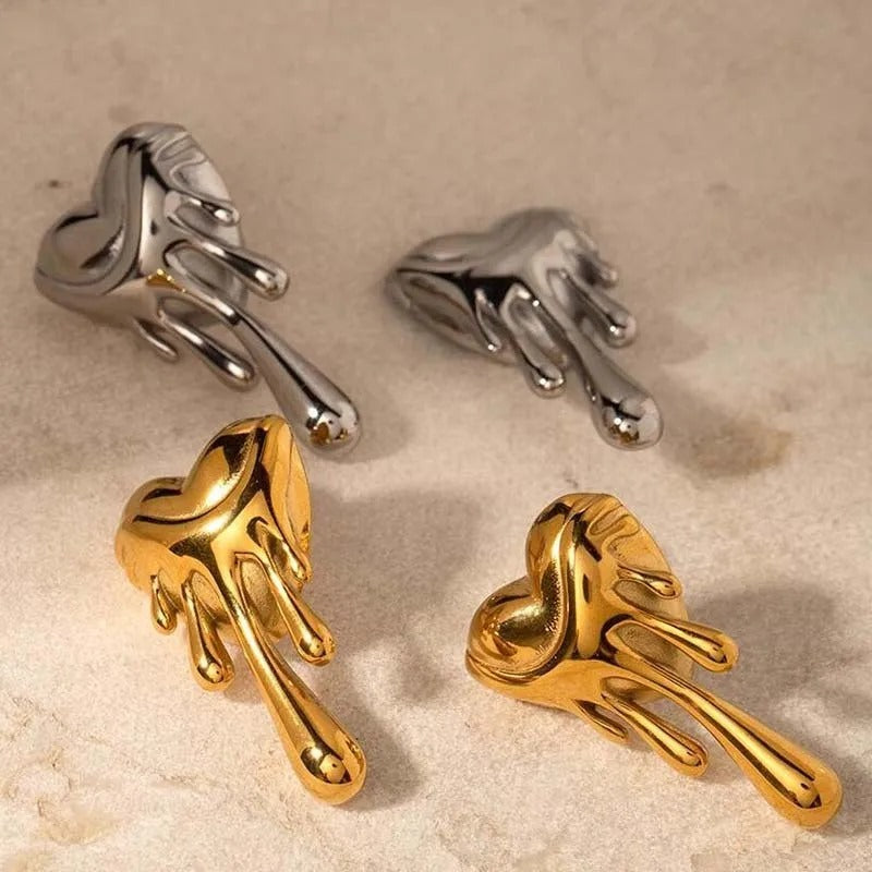 Aretes inox, chapado 74